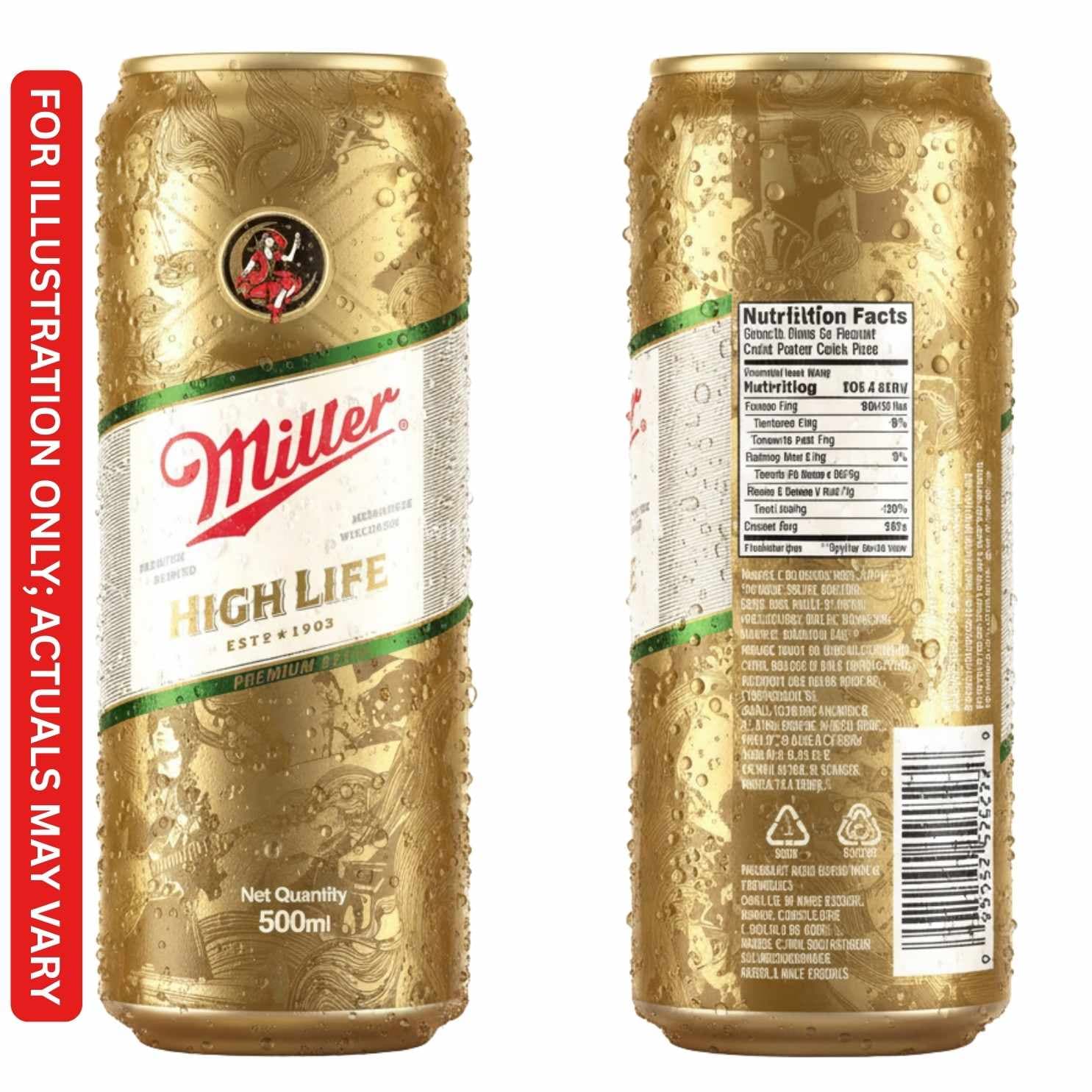 Miller High Life Premium Beer Price in Delhi | 500ml | 330ml
