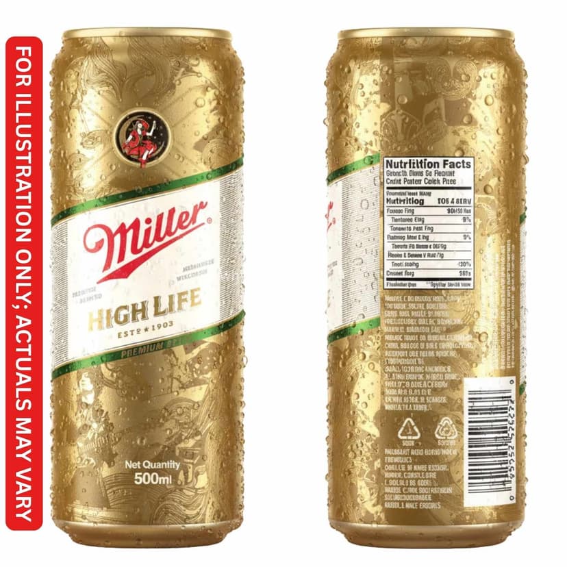 Miller High Life Premium Beer Price in Delhi | 500ml | 330ml