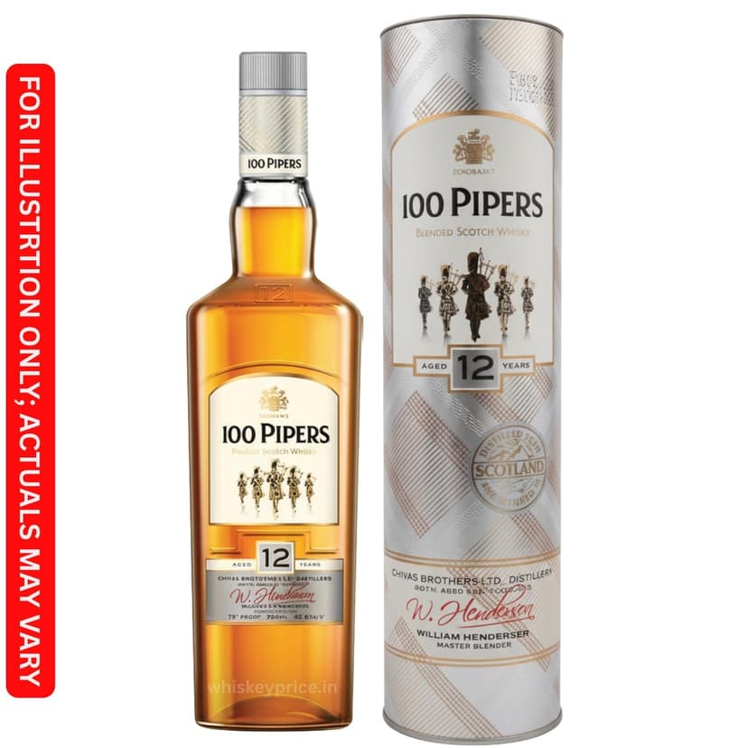 100 Pipers 12 Year Old Whisky price in Kolkata | 750ml | Review